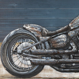 HomeRoots Vintage Cylinder Oil Painting on Wood – Distressed Unframed Wall Art for Rustic-Modern Spaces 608869