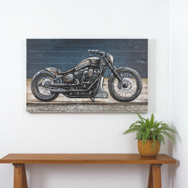 HomeRoots Vintage Cylinder Oil Painting on Wood – Distressed Unframed Wall Art for Rustic-Modern Spaces 608869