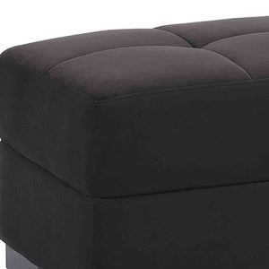 Homeroots 50" Elegant Black And Brown Microfiber Storage Ottoman - Stylish Seating With Hidden Storage Solution   608871