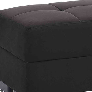 Homeroots 50" Elegant Black And Brown Microfiber Storage Ottoman - Stylish Seating With Hidden Storage Solution   608871