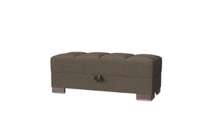 Homeroots 50" Brown Tufted Fabric Storage Ottoman - Chic Seating & Hidden Storage For Stylish Home Decor   608879