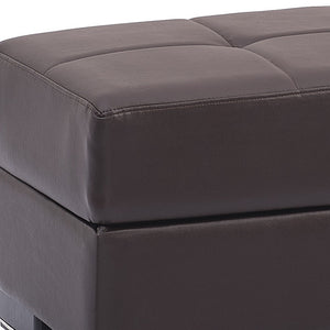 Homeroots 50" Brown Faux Leather Tufted Storage Ottoman - Stylish & Functional Seating With Hidden Storage Space   608883