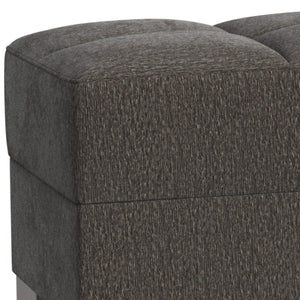 Homeroots 50" Gray And Brown Chenille Tufted Storage Ottoman - Stylish Seating With Hidden Storage Solution!   608886