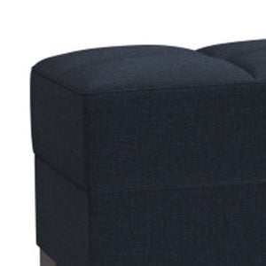 Homeroots 52" Stylish Dark Blue & Brown Chenille Tufted Storage Ottoman - Elegant Seating & Hidden Storage Solution   608889