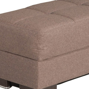 Homeroots 52" Brown Chenille Tufted Storage Ottoman - Stylish, Multi-functional Seating & Hidden Storage Solution   608890