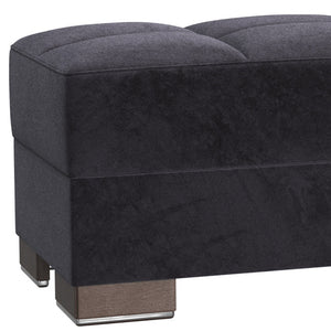 Homeroots 52" Black And Brown Microfiber Tufted Storage Ottoman - Stylish Seating With Hidden Storage Solution   608898