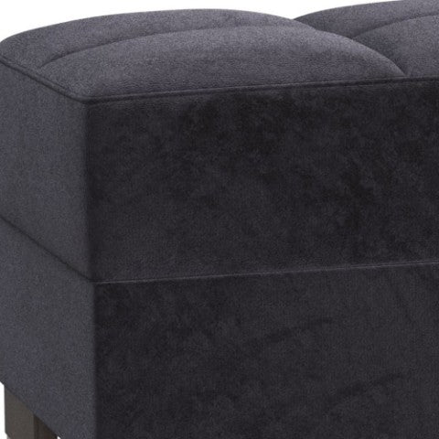 Homeroots 52" Stylish Black And Brown Microfiber Tufted Storage Ottoman - Multi-functional Seating & Decor   608905