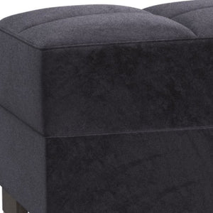 Homeroots 52" Stylish Black And Brown Microfiber Tufted Storage Ottoman - Multi-functional Seating & Decor   608905
