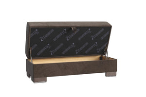 Homeroots 52" Brown Microfiber Storage Ottoman - Stylish, Comfortable & Multi-functional Home Accent Piece   608909