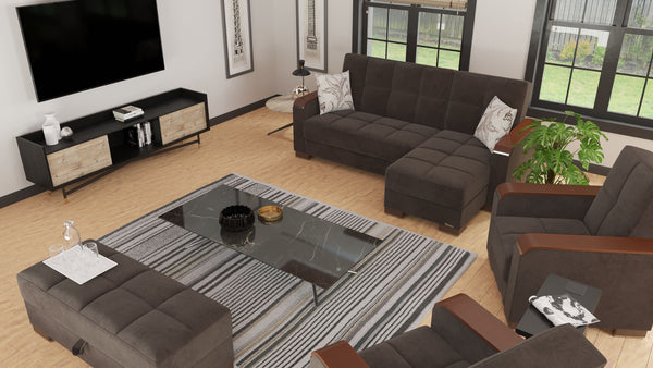 Homeroots 52" Brown Microfiber Storage Ottoman - Stylish, Comfortable & Multi-functional Home Accent Piece   608909