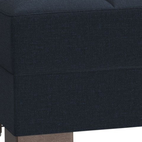 Homeroots 52" Dark Blue & Brown Chenille Tufted Storage Ottoman - Stylish Seating & Hidden Storage Solution!   608912