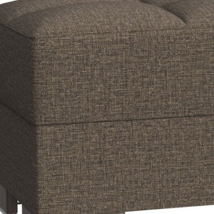 Homeroots 52" Brown Chenille Tufted Storage Ottoman - Elegant, Multi-functional Seating & Hidden Storage Solution   608913