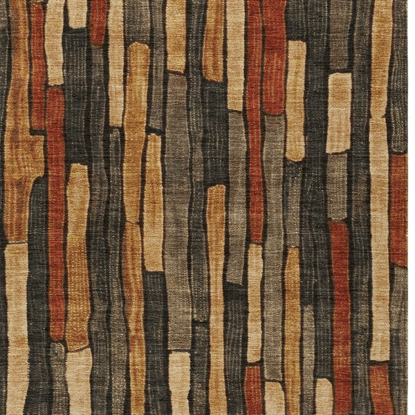 HomeRoots 5' Striped Washable Area Rug in Coffee and Brown - Durable, Stylish, Perfect for Indoor & Outdoor Use 10' X 14' 608945
