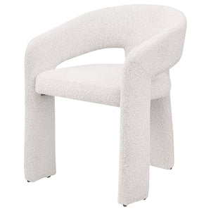 English Elm Cedral Cream Bouclé Dining Arm Chairs - Set of 2, Three-Leg Modern Design, Plush Rounded Back Comfort B062P299825