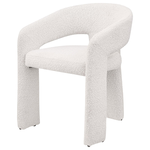 English Elm Cedral Cream Bouclé Dining Arm Chairs - Set of 2, Three-Leg Modern Design, Plush Rounded Back Comfort B062P299825