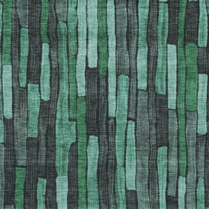 HomeRoots 5' Indoor Outdoor Area Rug – Sage Teal Blue and Emerald Striped Design for Coastal Style & Durability 8' X 10' 608973