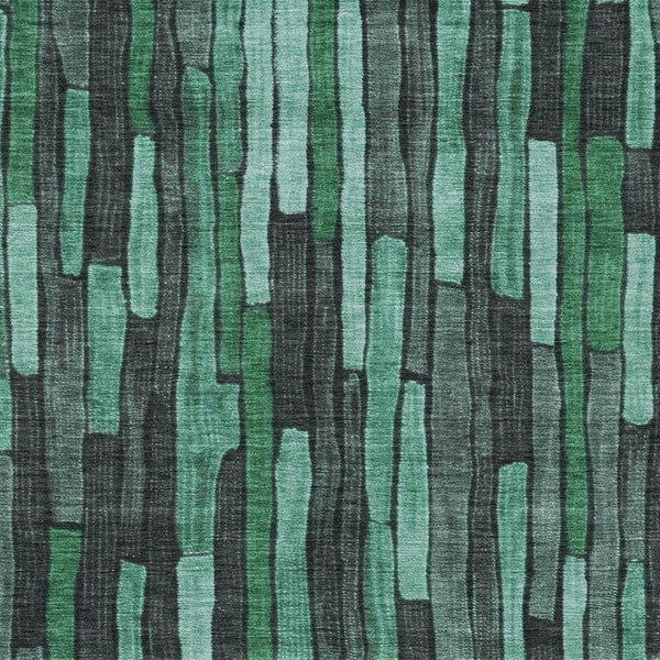 HomeRoots 5' Indoor Outdoor Area Rug – Sage Teal Blue and Emerald Striped Design for Coastal Style & Durability 8' X 10' 608973