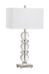 Wildwood Bonita Sculptural Table Lamp With Stacked Bubble Glass Discs And Antique Silver Leaf Base, 32" H 60898