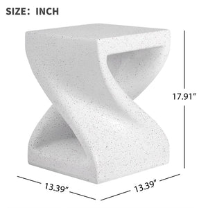English Elm Outdoor Mgo Side Table Twisted Pedestal Terrazzo Speckled All Weather Patio End N765P382572G