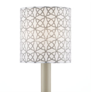 Block Print Gray Drum Chandelier Shade