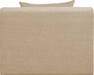 Meridian Furniture Stellar Modular Armless Chair in 570 Gsm Chenille Plush Upholstered Sectional for Living Room Beige 608Beige-Armless