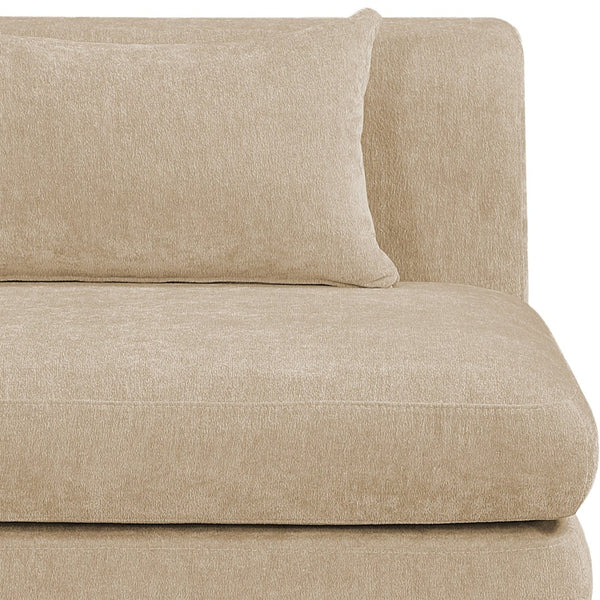 Meridian Furniture Stellar Modular Armless Chair in 570 Gsm Chenille Plush Upholstered Sectional for Living Room Beige 608Beige-Armless