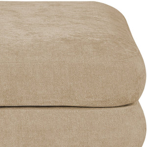 Meridian Furniture Stellar Chenille Upholstered Modular Ottoman Plush Sectional Seating for Contemporary Living Rooms Beige 608Beige-Ott