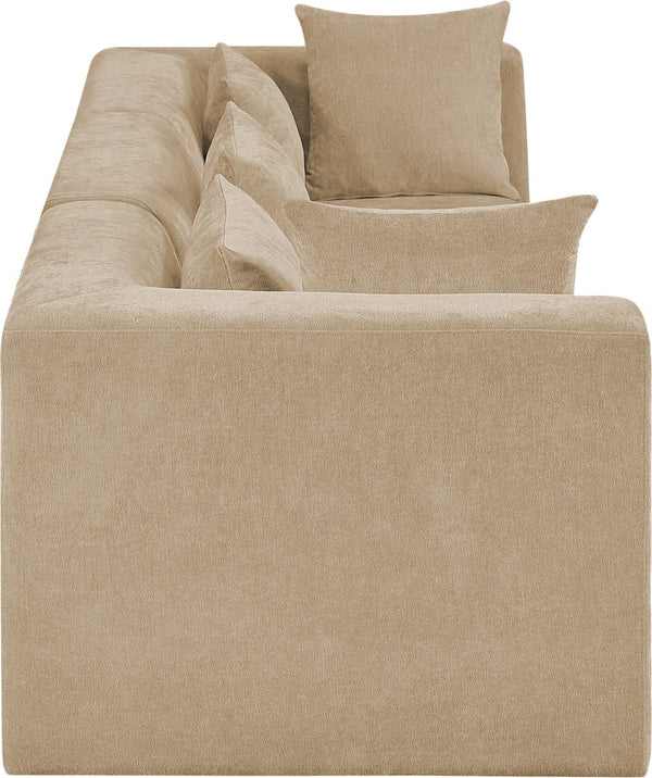 Meridian Furniture Stellar Three Piece Modular Sofa Plush Chenille Upholstery Neutral Living Room 608Beige-S114B