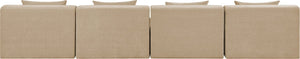 Meridian Furniture Stellar Four Piece Modular Sectional Sofa in Plush Chenille for Open Living Rooms 608Beige-S152A