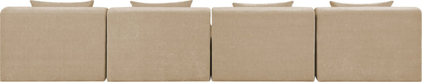Meridian Furniture Stellar Four Piece Modular Sectional Sofa in Plush Chenille for Open Living Rooms 608Beige-S152A