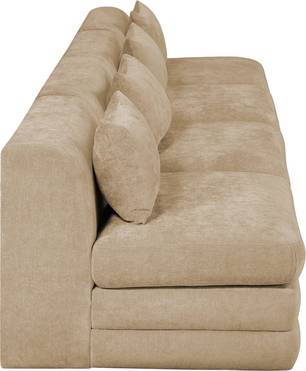 Meridian Furniture Stellar Four Piece Modular Sectional Sofa in Plush Chenille for Open Living Rooms 608Beige-S152A