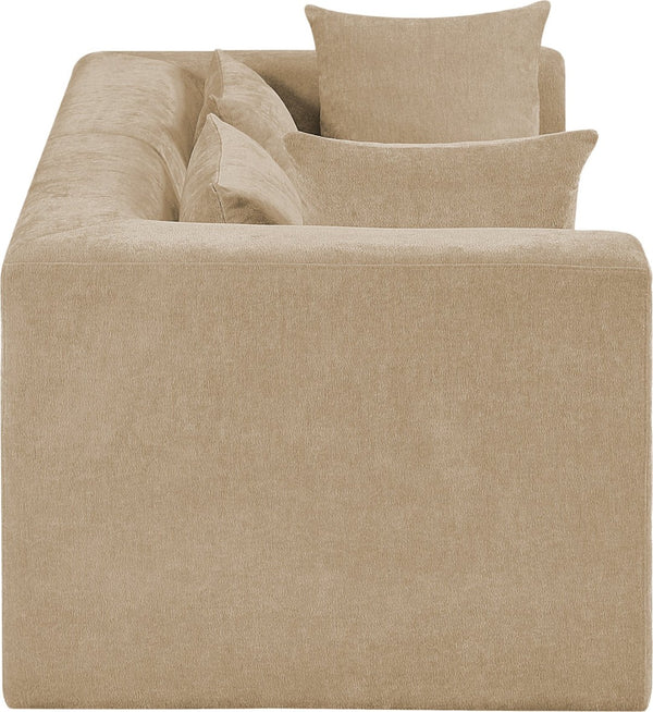 Meridian Furniture Stellar Two Piece Modular Sofa with Plush Chenille Upholstery for Modern Living Rooms 608Beige-S76B