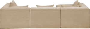 Meridian Furniture Stellar Four Piece Chenille Modular Sectional Sofa for Open Plan Living Spaces 608Beige-Sec4A