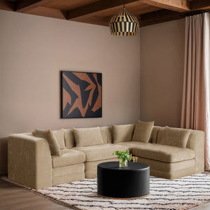 Meridian Furniture Stellar Four Piece Chenille Modular Sectional Plush Seating for Open Living Spaces 608Beige-Sec4B