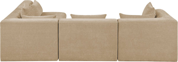 Meridian Furniture Stellar Four Piece Chenille Modular Sectional Plush Seating for Open Living Spaces 608Beige-Sec4B