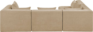 Meridian Furniture Stellar Four Piece Chenille Modular Sectional Plush Seating for Open Living Spaces 608Beige-Sec4B