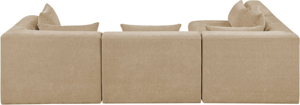 Meridian Furniture Stellar Four Piece Chenille Modular Sectional Plush Seating for Open Living Spaces 608Beige-Sec4B