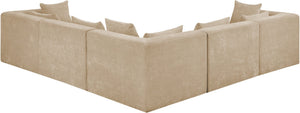Meridian Furniture Stellar Five Piece Chenille Modular Sectional Plush Seating for Any Living Room 608Beige-Sec5C