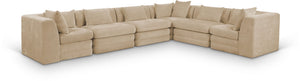 Meridian Furniture Stellar Six Piece Modular Sectional Plush Chenille Upholstered for Spacious Living Rooms 608Beige-Sec6A