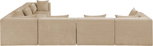 Meridian Furniture Stellar Six Piece Modular Sectional Plush Chenille Upholstered for Spacious Living Rooms 608Beige-Sec6A
