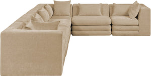 Meridian Furniture Stellar Six Piece Modular Sectional Plush Chenille Upholstered for Spacious Living Rooms 608Beige-Sec6A