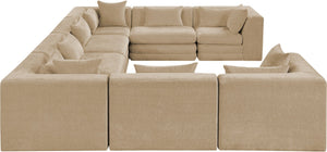 Meridian Furniture Stellar Eight Piece Modular Sectional Plush Chenille Upholstery Open Living Room 608Beige-Sec8A