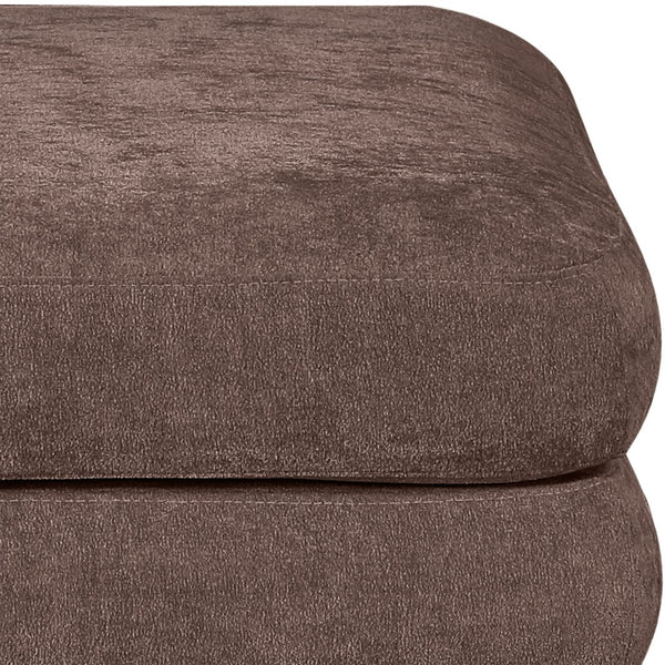 Meridian Furniture Stellar Chenille Upholstered Modular Ottoman Plush Sectional Seating for Contemporary Living Rooms Brown 608Brown-Ott