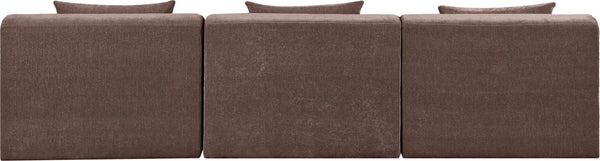 Meridian Furniture Stellar Three Piece Chenille Modular Sofa Flexible Living Room Seating in Warm Brown 608Brown-S114A