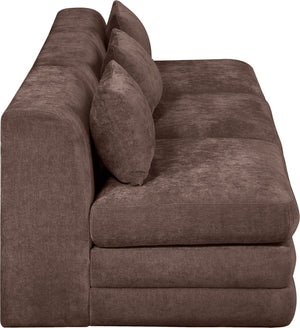 Meridian Furniture Stellar Three Piece Chenille Modular Sofa Flexible Living Room Seating in Warm Brown 608Brown-S114A