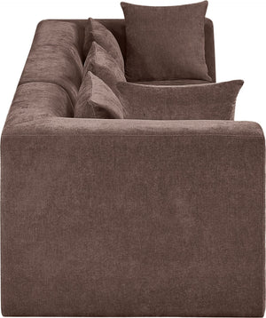 Meridian Furniture Stellar Three Piece Modular Sofa in Plush Chenille for Flexible Living Room Seating 608Brown-S114B