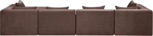 Meridian Furniture Stellar Five Piece Modular Sectional Plush Chenille Fabric Sofa for Living Rooms 608Brown-Sec5A