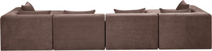 Meridian Furniture Stellar Six Piece Chenille Modular Sectional Sofa for Open Plan Living Spaces 608Brown-Sec6B