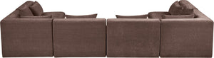Meridian Furniture Stellar Six Piece Chenille Modular Sectional Sofa for Open Living Spaces 608Brown-Sec6D