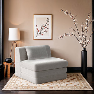 Meridian Furniture Stellar Modular Armless Chair in 570 Gsm Chenille Plush Upholstered Sectional for Living Room Cream 608Cream-Armless